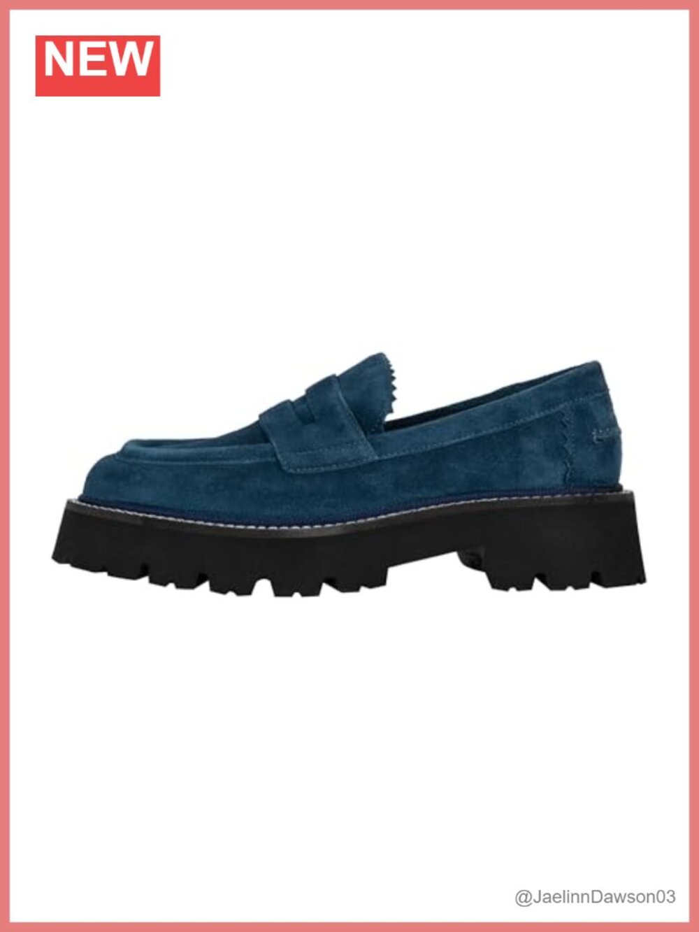 Leather Penny Loafer with Chunky Rubber Sole, Pull-On